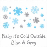Baby It's Cold Outside Blue & Grey Baby Shower Invitations